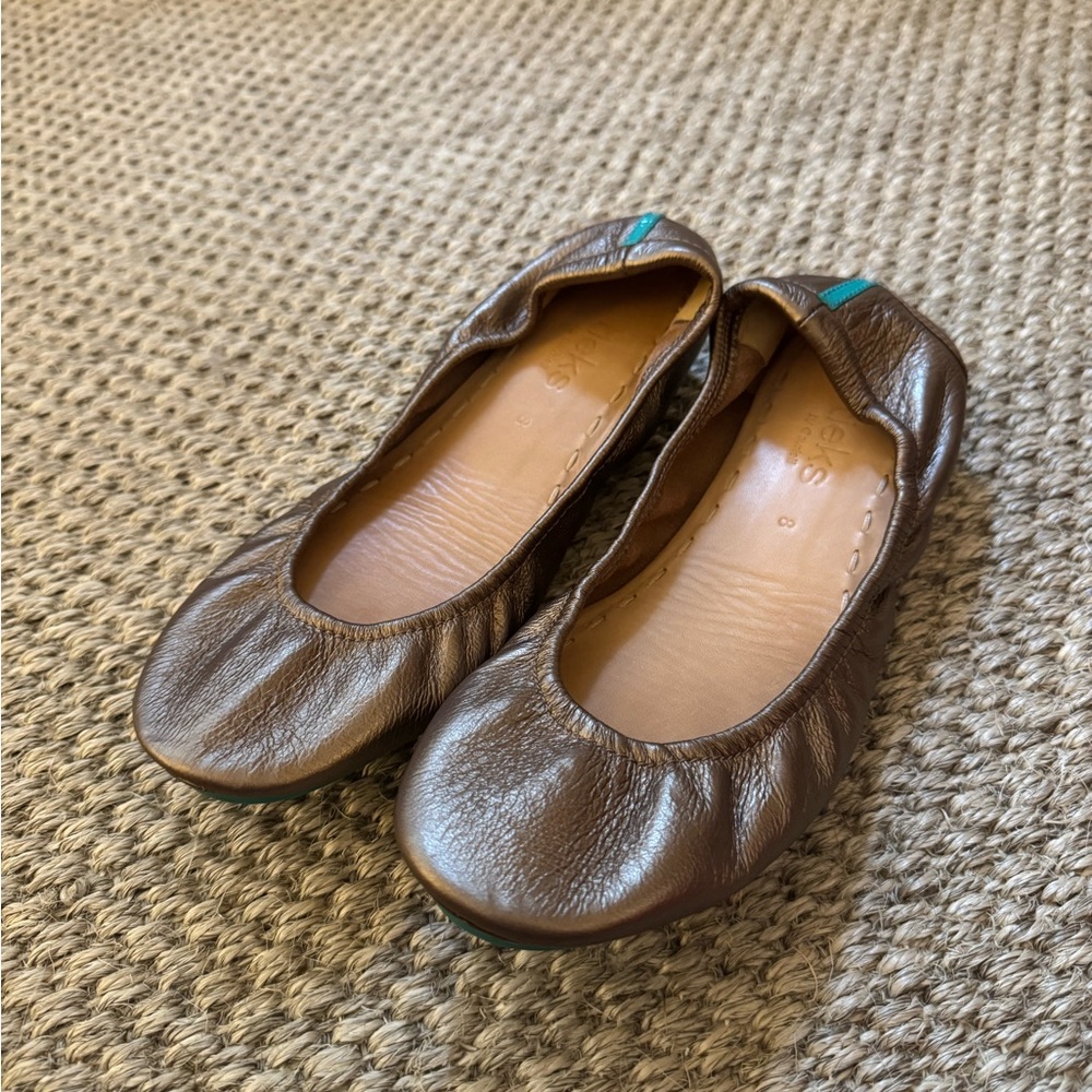 Tieks Metallic Brown Leather Flats